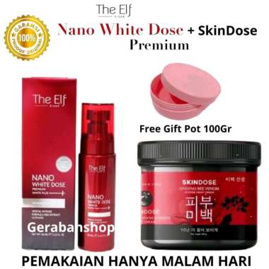 Paket Body Care Whitening Super Dosting Thailand The Elf + SkinDose Pemutih Badan Glowing Original
