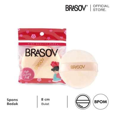 Spons bulat kotak Make Up Sponge Foundation Puff bedak tabur Brasov BULAT
