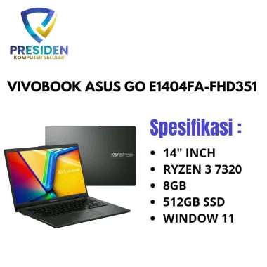 Vivobook Asus GO E1404FA-FHD351/RYZEN 3 7320 hitam