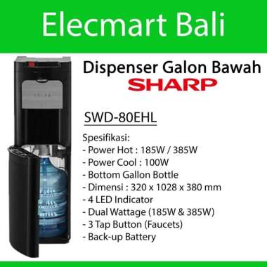 Dispenser Galon Bawah Sharp SWD-80EHL-BK SWD-80EHL