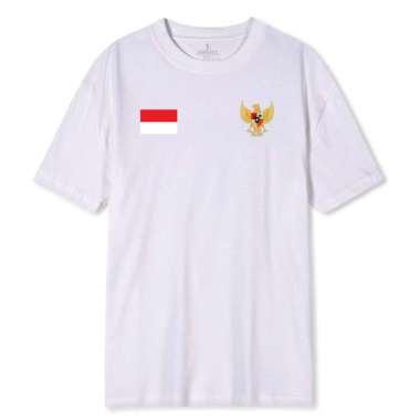 Jemssky - Kaos Garuda Merah Putih T-shirt Cotton Combed 30s New Putih M