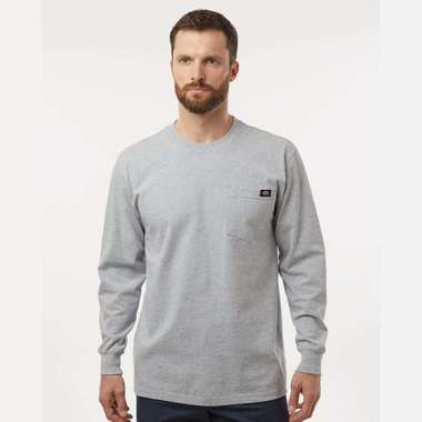 Dickies Heavy Weight Pocket Longsleeve Tee Heather Grey L