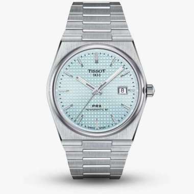Original 100%!! Tissot PRX T137.407.11.351.00 Ice Blue Powermatic Jam tangan Analog Pria Swiss Made