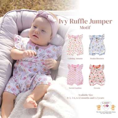 Libby Ruffle Jumper Ivy Eart colour Series (3-6 Bulan , 6-12 Bulan) 6 - 12 Bulan Pink
