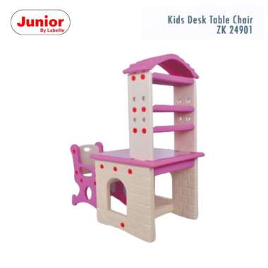 Junior By Labeille ZK 24901 Kids Desk Meja Kursi Belajar Sekolah Anak Pink