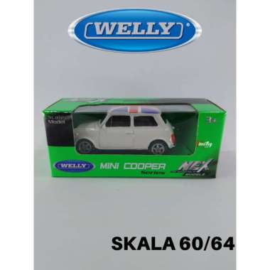 Diecast Welly Nex Skala 60 Mini Cooper Putih Atap Inggris