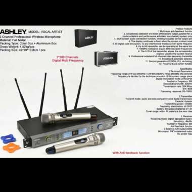 Mic Ashley Vocal Artist/Artis Microphone Wireless Free Koper Original gold