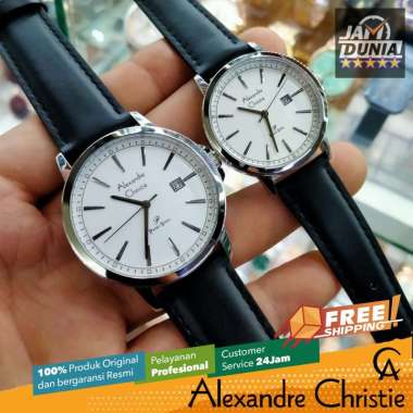 JAM COUPLE ORIGINAL ALEXANDRE CHRISTIE 1011 AC1011 AC 1011 PRIMO ORIGINAL BLACK WHITE LEATHER STRAP 