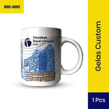 HUGeARNS - Gelas Custom Custom Corporate Merchandise Premium / Mug Custom Foto Design Nama Logo / So