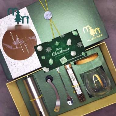 PARCEL HAMPERS NATAL MEWAH PAKET KADO NATAL UNIK HADIAH NATAL GIFT SET - 6BOWL PUTIH FULL COFFEE SET