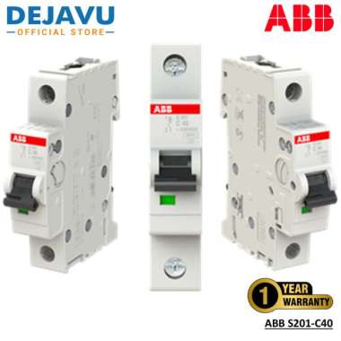 MCB 1P 40A ABB S201-C40 / Miniature Circuit Breaker - 1P - C - 40 A - 6 kA (2CDS251001R0404)