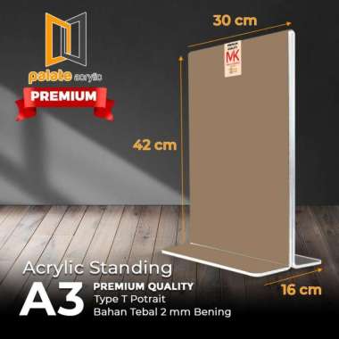 AKRILIK TENT HOLDER A3 T PORTRAIT - 2MM PREMIUM