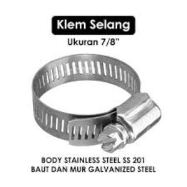 Klem Selang Tabung Gas Stainles TW 7/8 Klem selang tabung gas selang air kompresor