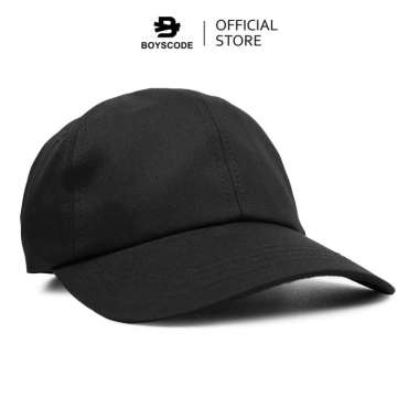 BOYSCODE Topi Baseball Polo Cap Basic Distro Pria Wanita Polos Hitam Fullblack