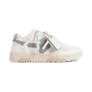 [12.12 Dealcember] Off-White Out Of Office 'OOO' Slim Sneakers Mesh and Leather White Grey Men 42.5 