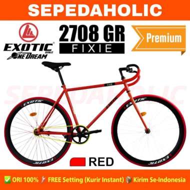 Sepeda Fixie EXOTIC 2708 GR By Pacific 700C Balap Rem Torpedo Red