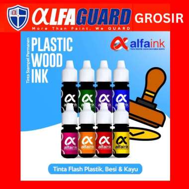 TINTA PERMANENT UNTUK STEMPEL FLASH | MEDIA PLASTIK KAYU BESI | ORIGINAL 100% Hitam