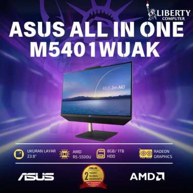 PC Asus Zen AIO M5401WUAK-BA581TS /AMD Ryzen 5-5500U/8GB/1TB HDD/23.8″