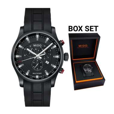 Jam Tangan Pria MIDO Multifort M0054173705120 Chronograph Black Dial Rubber Strap