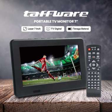 Taffware Portable TV Monitor Digital 7 Inch DVB-T2 Rechargeable D7 Murah Termurah Lcd Seken Harga Te