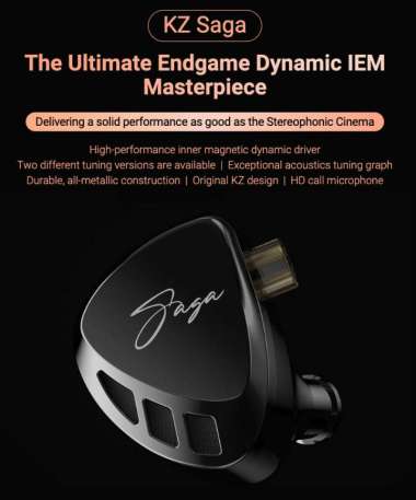 KZ Saga High-performance Inner Magnetic Dynamic Driver IEM WITH MIC BASS IMPROVED