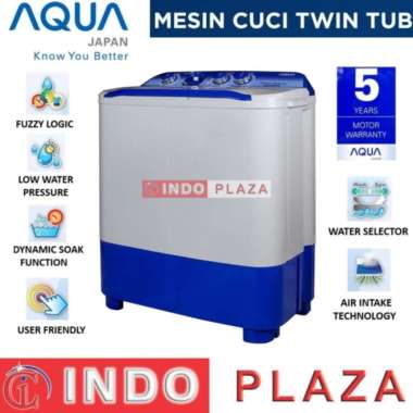 Mesin cuci 2 tabung 8 kg AQUA 881xt