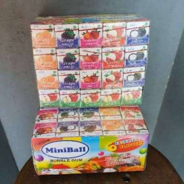 permen karet mini ball miniball bubble gum aneka rasa 20pcs