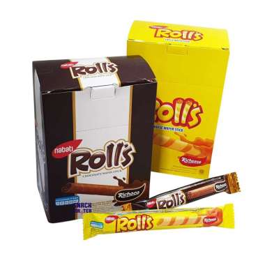 Nabati rolls roll's keju coklat nabati cheese & chocolate wafer stick coklat