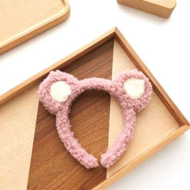 BD081TERBARU BANDO BULU BERUANG BARU Bando Anak impor bulu beruang warna Bando PINK