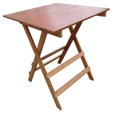 Meja Lipat Kayu 60x60 Tinggi 70 Cokelat - Tinggi 80 cm