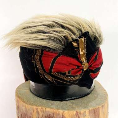 Udeng Ikat kepala Sunda rambut palsu / Bendo iket Sunda rambut palsu pria dewasa black cream