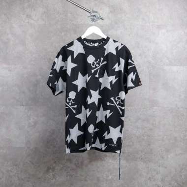 Kaos MASTERMIND X BAPE ALL OVER GREY BLACK Tshirt 100% ORIGINAL M
