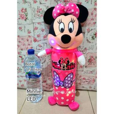 Guling Boneka Miki Mini Stitch Spiderman Hello Kitty Doraemon LED Lampu GLG MINNIE LED