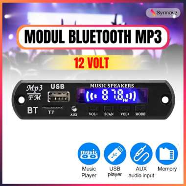 Modul MP3 Bluetooth 12V Original VTF-108BT Kit Mp3 12 Volt Usb AUX Radio Fm SET Remote
