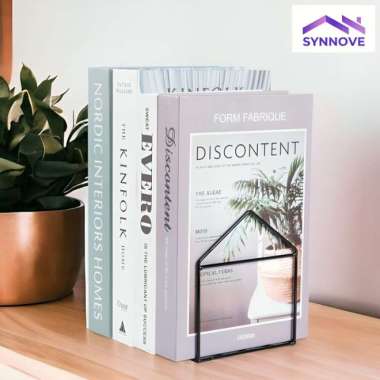 Stand Pembatas Buku Besi Endbook Penyangga Penahan Sekat Buku Hitam