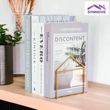 Stand Pembatas Buku Besi Endbook Penyangga Penahan Sekat Buku Gold