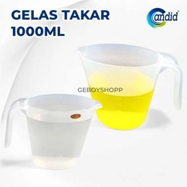 Candid Gelas Takar 1000ml / Measuring Cup / Gelas Ukur 1000ml Tebal Foodgrade PP5 [1PCS] BIRU TRANSP