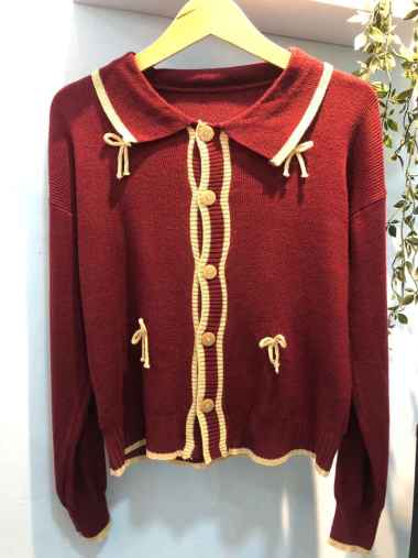 KEIKO CARDIGAN KNIT / COQUETTE / REBECCA CARDIGAN PITA CONQUETTE Maroon