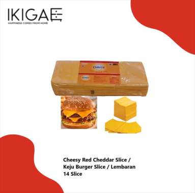 CHEESY RED CHEDDAR SLICE / KEJU BURGER SLICE / LEMBARAN 14 Slice