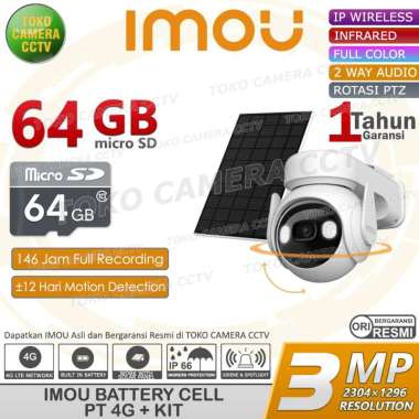 KAMERA CCTV BATERAI 4G CAMERA IMOU 3MP PTZ SIM CARD AUDIO OUTDOOR SOLAR PANEL MEMORI 64GB