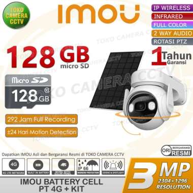 KAMERA CCTV BATERAI 4G CAMERA IMOU 3MP PTZ SIM CARD AUDIO OUTDOOR SOLAR PANEL MEMORI 128GB