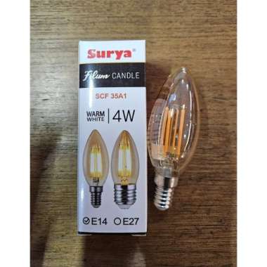 Lampu LED Candle - Lampu Hias Lilin Filamen 4 Watt - Cahaya Kuning Dan Putih - Fitting E14 E14 Putih