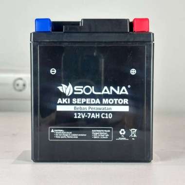 SOLANA AKI SEPEDA MOTOR OTOMOTIF 7AH 12V C-0 BEBAS PERAWATAN/AKI MOTOR OTOMOTIVE SOLANA 12V 7AH ORIG