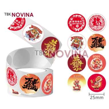 [10 PCS ] Stiker Imlek Tiger Fu / stiker chinese New Year / Stiker Harimau DRAGON 2024