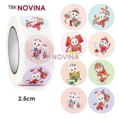 [10 PCS ] Stiker Imlek Tiger Fu / stiker chinese New Year / Stiker Harimau RABBIT PINK