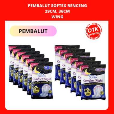 Softex Comfort Night Pembalut Wanita 29cm, 36cm Wing Isi 2 Pcs- 10 Sachet 29cm