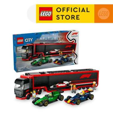 LEGO City 60445 F1 Truck with RB20 & AMR24 F1 Cars (1086 Pieces), Mainan, Building Block, Toys
