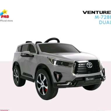 Mainan Anak Mobil Aki PMB M7288 Dual Model Innova Venturer M-7288 Toyota M 7288 Silver