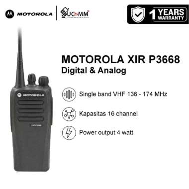 Motorola XiR P3688 VHF UHF Mhz HT Digital Analog Original Garansi Resmi UHF 350