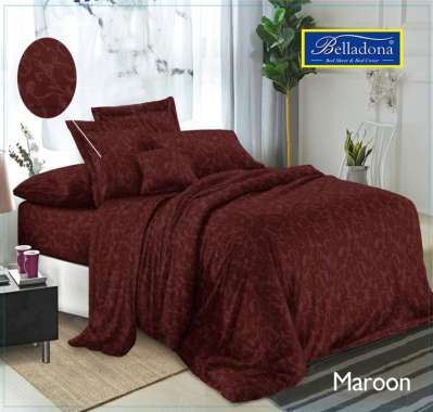 Belladona Sprei Set Emboss 100/120/160/180 Eksklusif Maroon 180 x 200